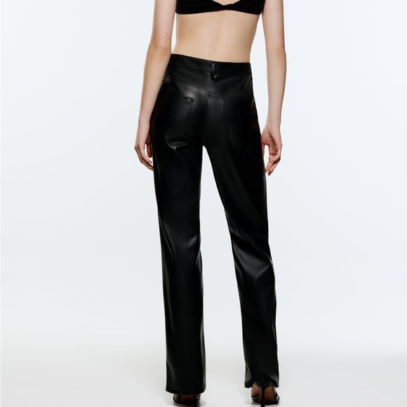 Zara Full Length 90’s Faux Leather Pants - Picture 4 of 7